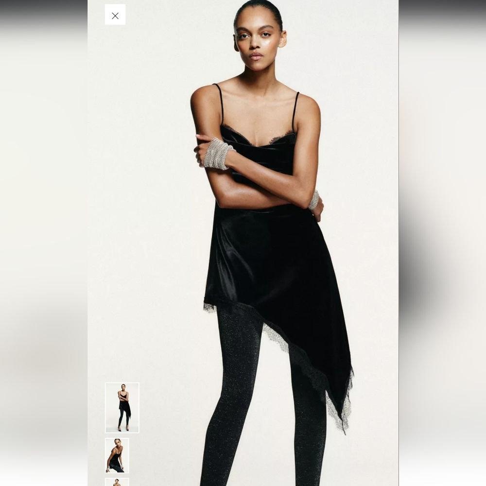 Zara Elegant Black Asymmetrical Dress - Picture 5 of 10